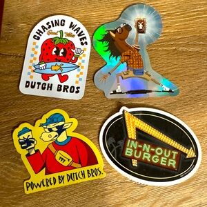 In-N-Out and Dutch Bros Stickers